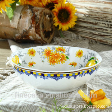 9 Inches Large Decorative Ceramic Flower Bowl